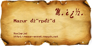 Mazur Árpád névjegykártya