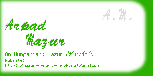 arpad mazur business card